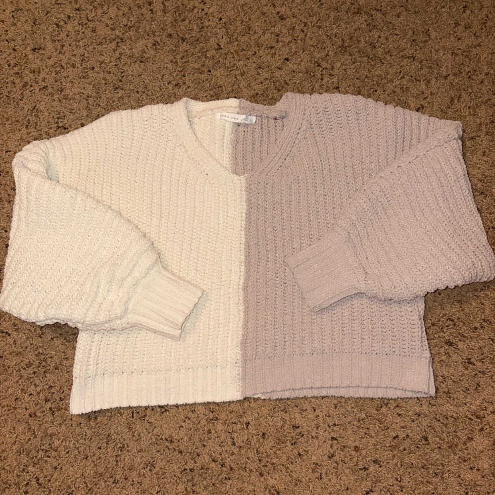 Altar’d State Two-Tone V-Neck Sweater